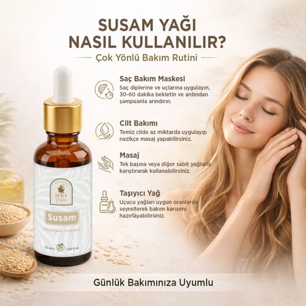 Susam Yağı 50 Ml  Doğal Saç Bakımı & Parlak Görünüm