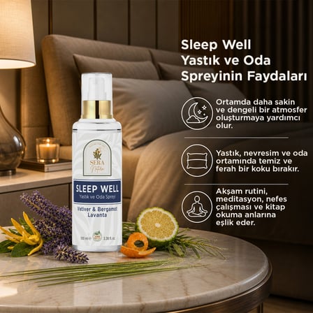 Sleep Well Aromaterapi Seti – Roll-On 10 ml ve Yastık & Oda Spreyi 100 ml