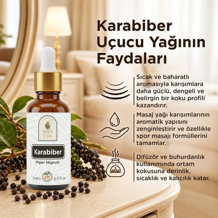 karabiber uçucu yağı 5 ml   ve doğal