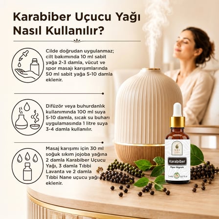karabiber uçucu yağı 5 ml   ve doğal