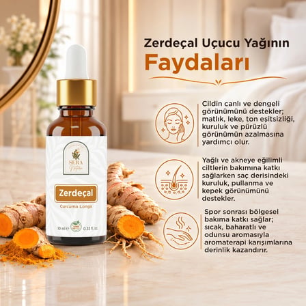 zerdeçal uçucu yağı 10 ml   ve doğal