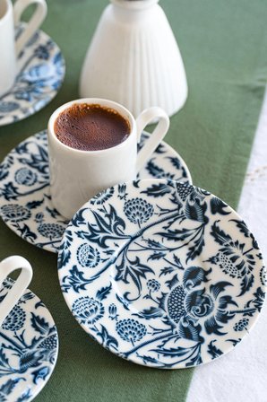 Nilüfer 12 Parça 6 kişilik Porselen Kahve Fincan Takımı