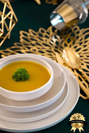 Heda Porselen Rüya Kırık Beyaz 24 Parça 6 Kişilik Porselen Yemek Takımı