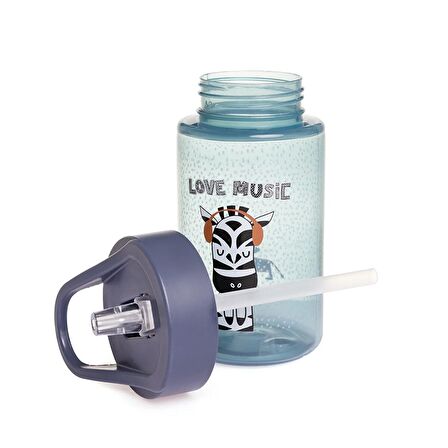 Moisy Zebra Desenli Pipetli Matara Suluk PP 430 CC