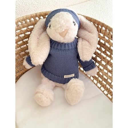 Moisy Knitzy Uyku Arkadaşı Peluş Tavşan 34 cm - İndigo