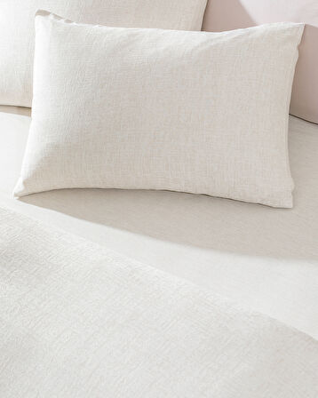 Valenza Çift Kişilik Pamuklu Jakarlı Nevresim Takımı - Açık Bej