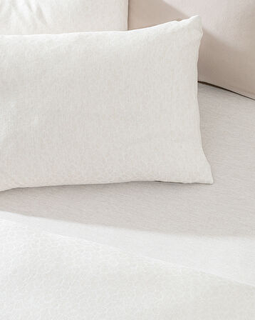 Kristele Çift Kişilik Pamuklu Jakarlı Nevresim Takımı - Ekru