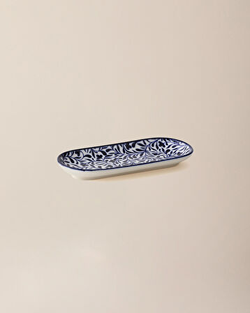 Rêve Bleu La Graine New Bone China Servis Tabağı - 14 cm - Mavi/Beyaz