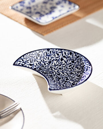 Rêve Bleu La Graine New Bone China Servis Tabağı - 15 cm - Mavi/Beyaz
