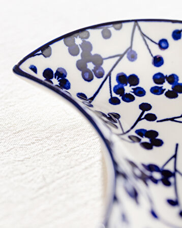 Rêve Bleu Ange New Bone China Servis Tabağı - 15 cm - Mavi/Beyaz