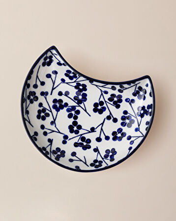 Rêve Bleu Ange New Bone China Servis Tabağı - 15 cm - Mavi/Beyaz