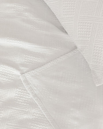 Triangle King Size %100 Pamuk Yatak Örtüsü - Beyaz - Lüks Koleksiyon