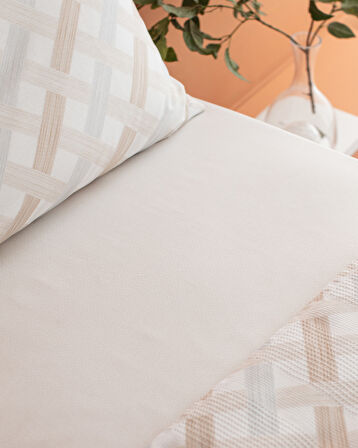 Danton King Size %100 Pamuk Karde Baskılı Pike Takımı - Bej