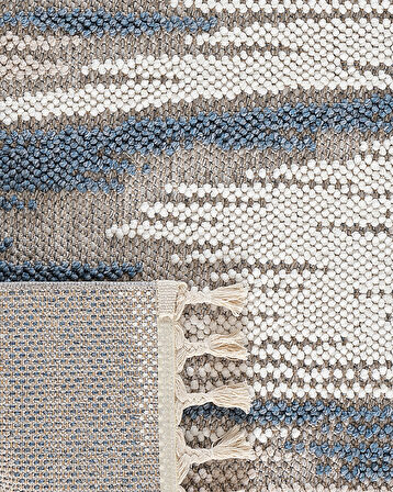 Grania Saçaklı Halı - Gri - 80x150 cm