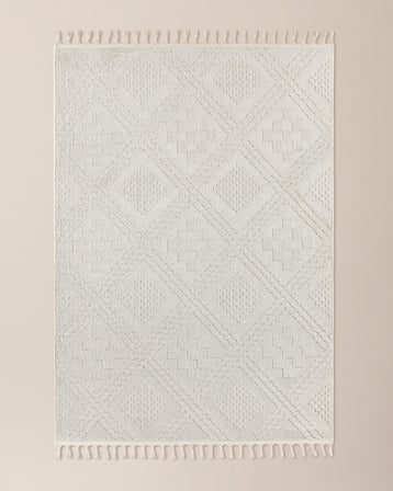 Rayford Saçaklı Halı - Kemik - 80x150 cm
