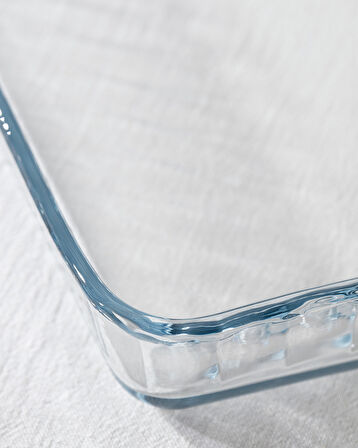 Chérie Dikdörtgen Borosilikat Cam Fırın Tepsisi - Şeffaf