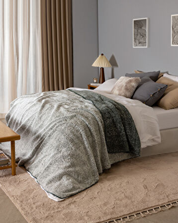 Nord Çift Kişilik Sherpa Battaniye - Haki