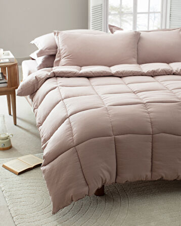 Mona Çift Kişilik Comforter Set - Pudra
