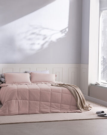 İlus Bambu King Size Comforter Set - Pudra