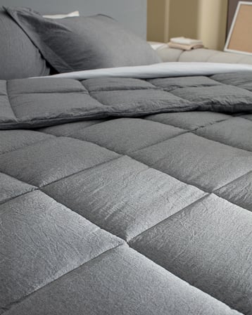 Meleni Çift Kişilik Comforter Set - Gri