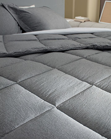 Meleni Tek Kişilik Comforter Set - Gri