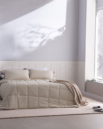 İlus Bambu King Size Comforter Set - Bej