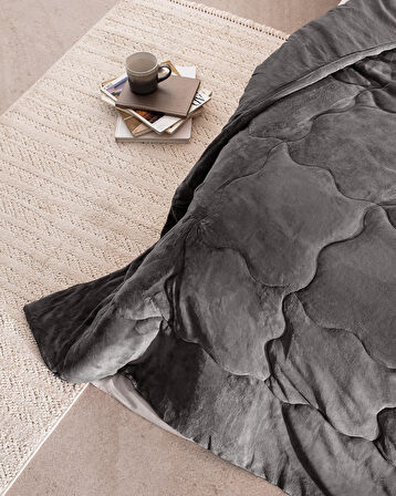 Kaira King Size Comforter Set - Antrasit