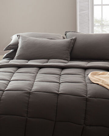 Mona Tek Kişilik Comforter Set - Antrasit