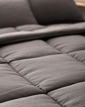 Mona Tek Kişilik Comforter Set - Antrasit