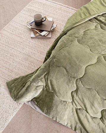 Kaira Çift Kişilik Comforter Set - Haki
