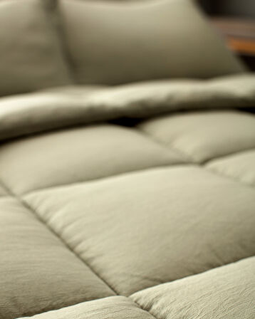 Mona Tek Kişilik Comforter Set - Haki