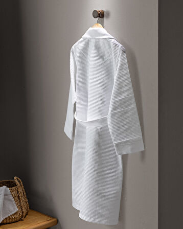 Blois %100 Pamuk Unisex Bornoz - Beyaz