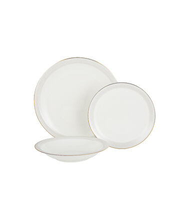 Bonar 6 Kişilik 18 Parça Yemek Takımı - Beyaz