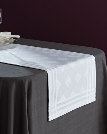 Mayenne Runner - Beyaz - 45x160 cm