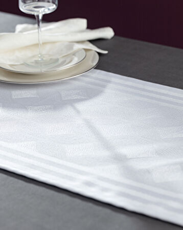 Mayenne Runner - Beyaz - 45x160 cm