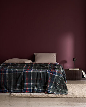 Tignes Tek Kişilik Welsoft Polar Baskılı Battaniye - Koyu Yeşil