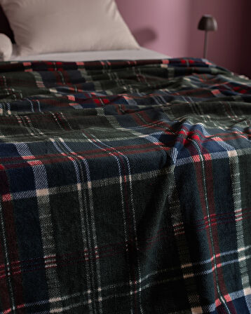 Tignes Tek Kişilik Welsoft Polar Baskılı Battaniye - Koyu Yeşil