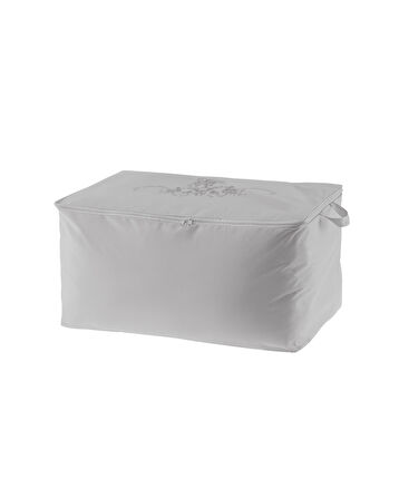 Çiçek Desen Baskılı Hurç - Gri - 52x28x21 cm