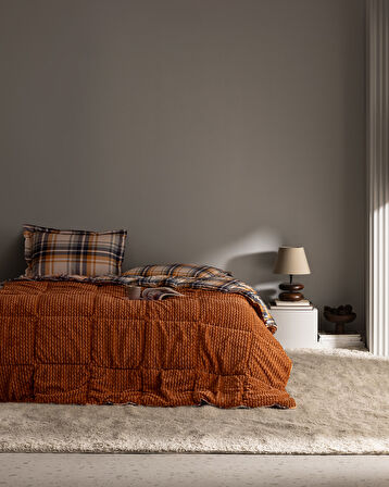 Beth Çift Kişilik Wellsoft Comforter Set - Turuncu