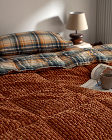 Beth Çift Kişilik Wellsoft Comforter Set - Turuncu