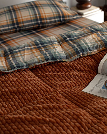 Beth Çift Kişilik Wellsoft Comforter Set - Turuncu