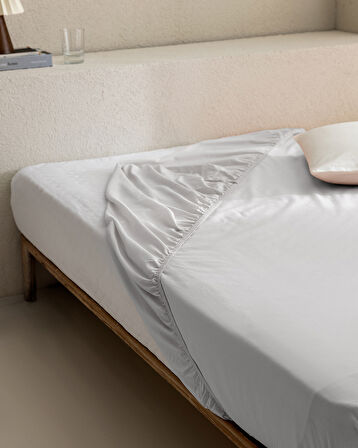 Manon King Size Plus %100 Pamuk Ranforce Lastikli Çarşaf - Gri