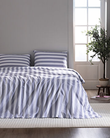 Avignon King Size %100 Pamuk Ranforce Baskılı Nevresim Takımı - Mor
