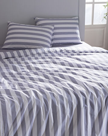 Avignon King Size %100 Pamuk Ranforce Baskılı Nevresim Takımı - Mor