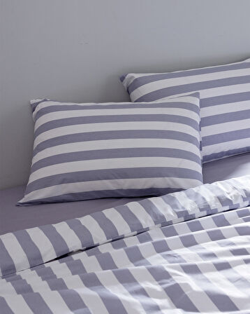 Avignon King Size %100 Pamuk Ranforce Baskılı Nevresim Takımı - Mor