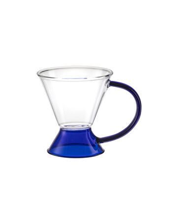 Olivie Borosilikat Cam Fincan - Mavi - 130 ml
