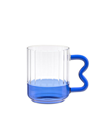 Rona Borosilikat Cam Kupa - Mavi - 370 ml
