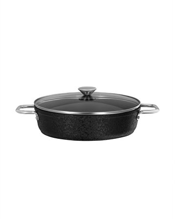 Noir Titanyum Kısa Tencere - Siyah - 26 cm