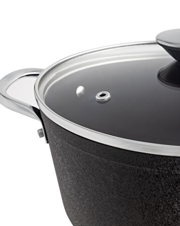 Noir Titanium Derin Tencere - Siyah - 24 cm