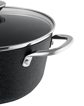 Noir Titanium Derin Tencere - Siyah - 24 cm